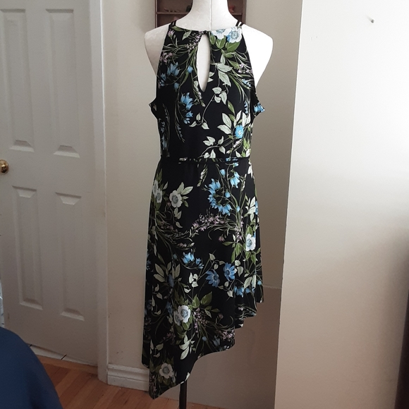 Le Chateau Floral Knit Asymmetrical Midi Dress XXL - Picture 4 of 11
